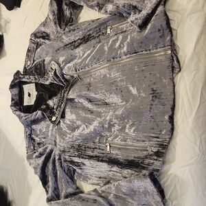 Rachel Roy crushed velvet asymmetrical jacket